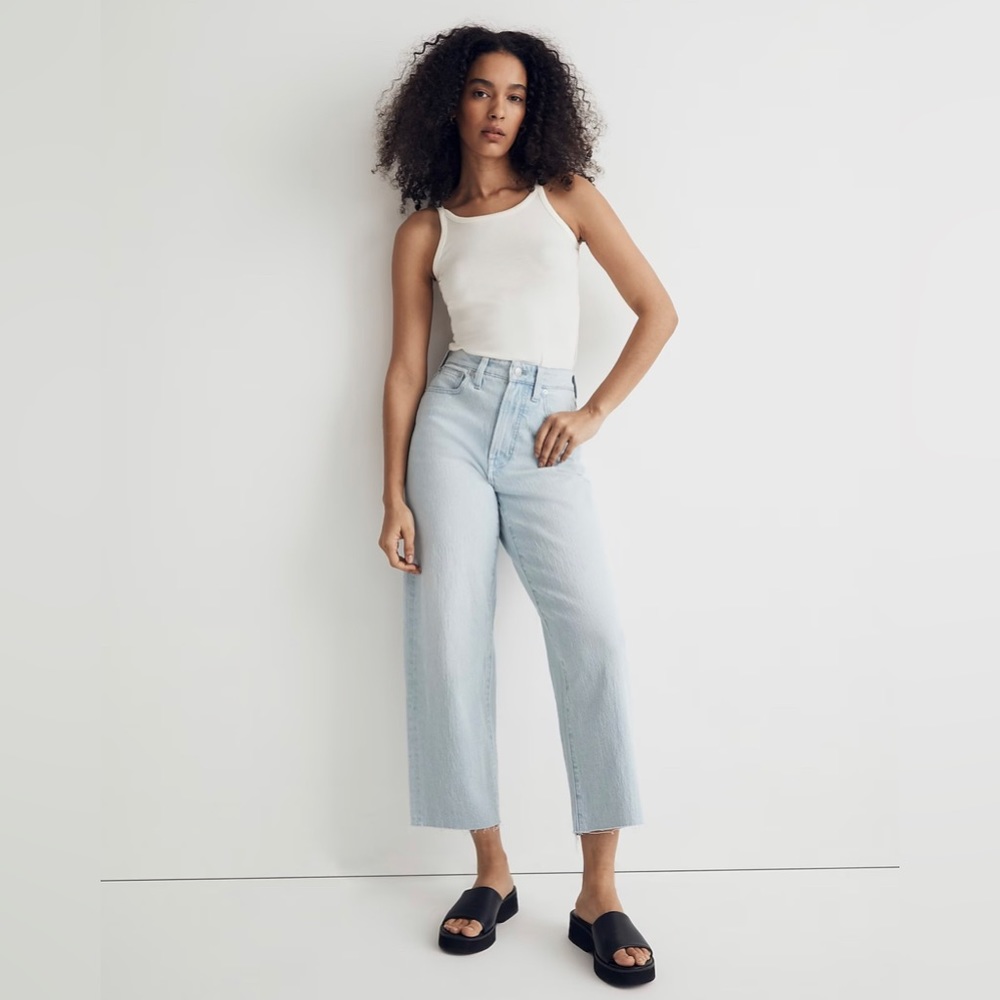 Wide legged cropped jeans